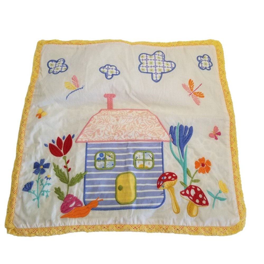 Matilda Jane Happy Life Throw Pillow Case  Sham Decorative Embroidered Whimsical